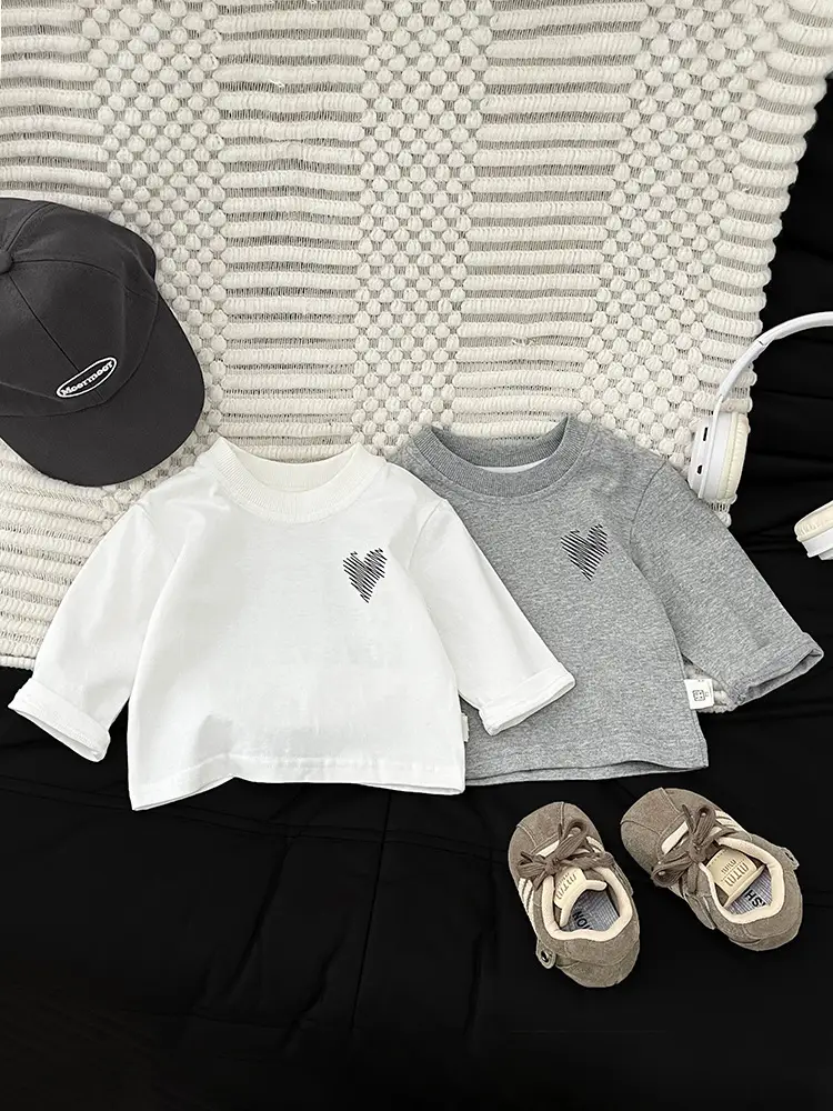 Boys Long Sleeve Baby T-Shirt Grey New Spring Autumn - Image 5