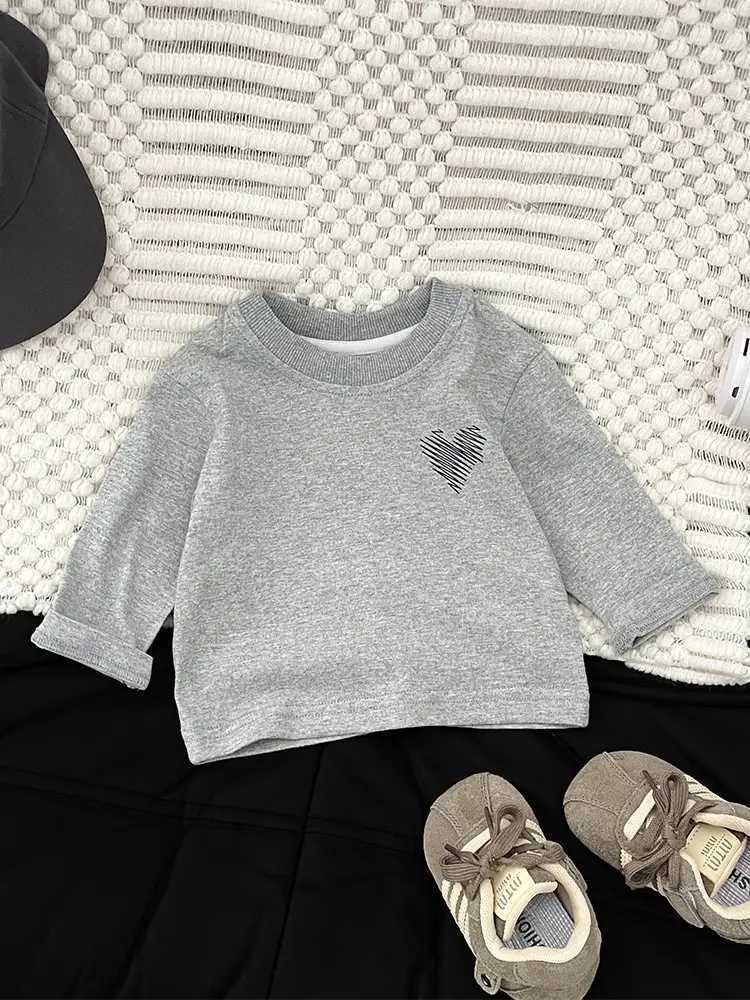 Boys Long Sleeve Baby T-Shirt Grey New Spring Autumn - Image 6
