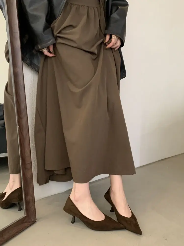 2026 Autumn New French Retro Style Pointed Toe Suede Shallow Mouth Stiletto High Heels Women's Versatile Commuter Shoes — feature 20