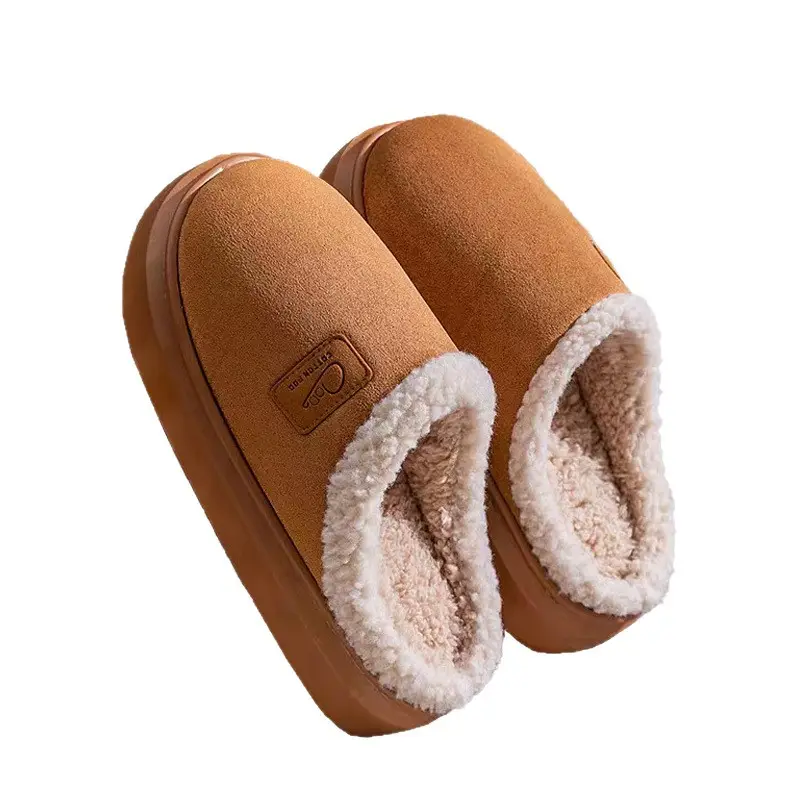 Pink Plush Cotton Couple's Indoor Slippers - Image 10