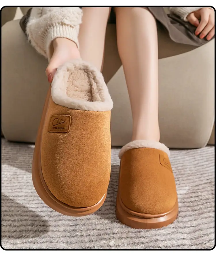 Pink Plush Cotton Couple's Indoor Slippers — feature 16