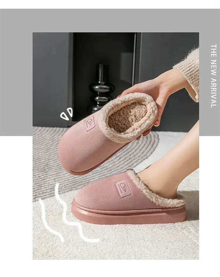 Pink Plush Cotton Couple's Indoor Slippers — feature 20