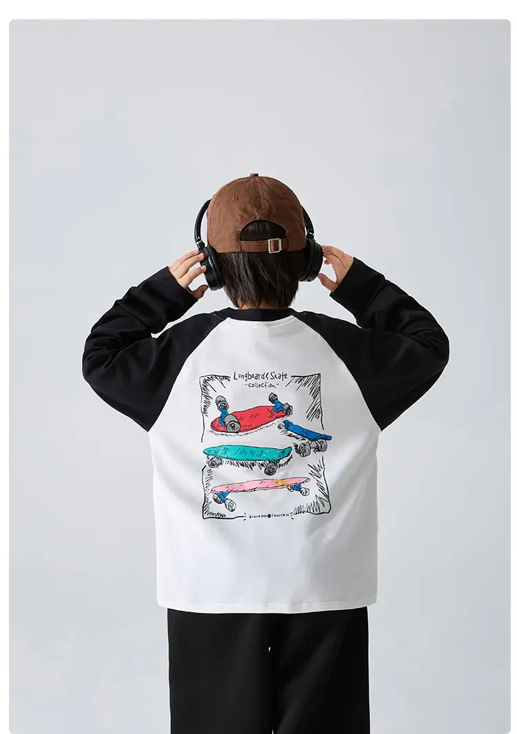Haima Boys Korean Printed Cotton Long Sleeve T-Shirt — feature 12