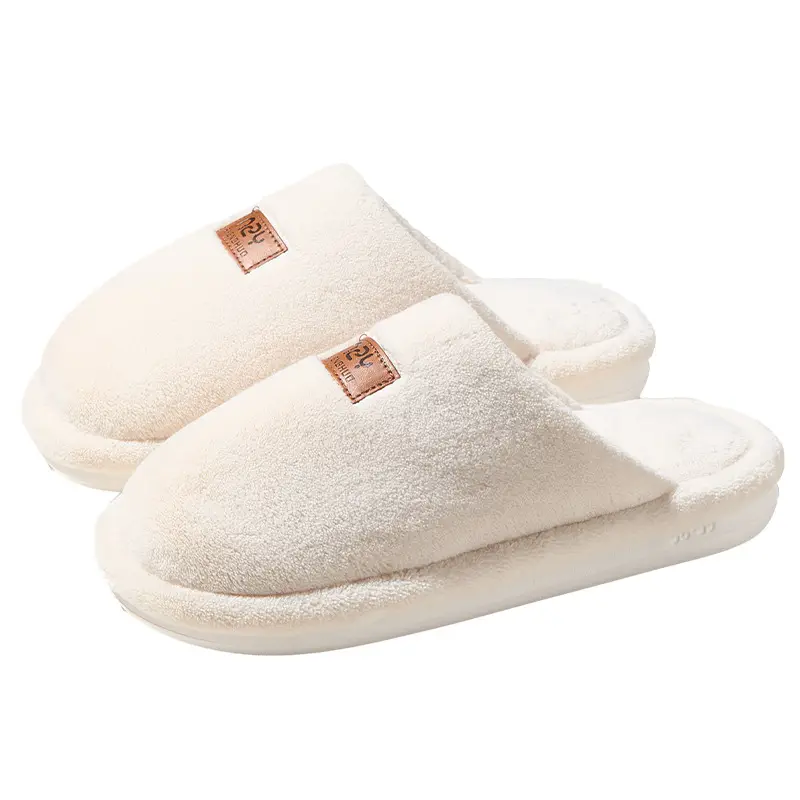 Nanbowan Cotton Slippers for Women in Autumn and Winter Indoor Home Fleece-Lined Warm Thick-Soled Non-Slip Couple Cotton Slippers for Men Wholesale
