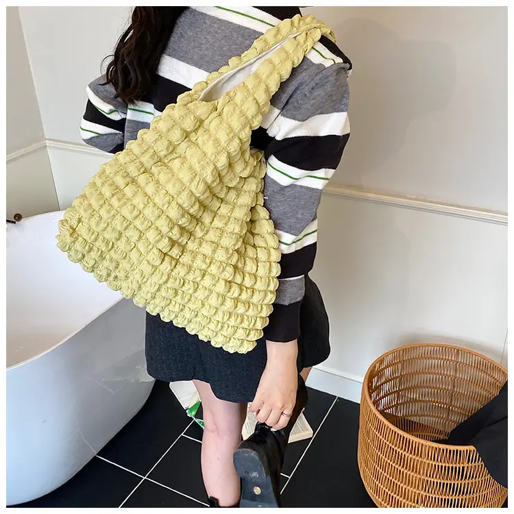 Pink Bubble Checkered Bow Shoulder Bag for Women — feature 18