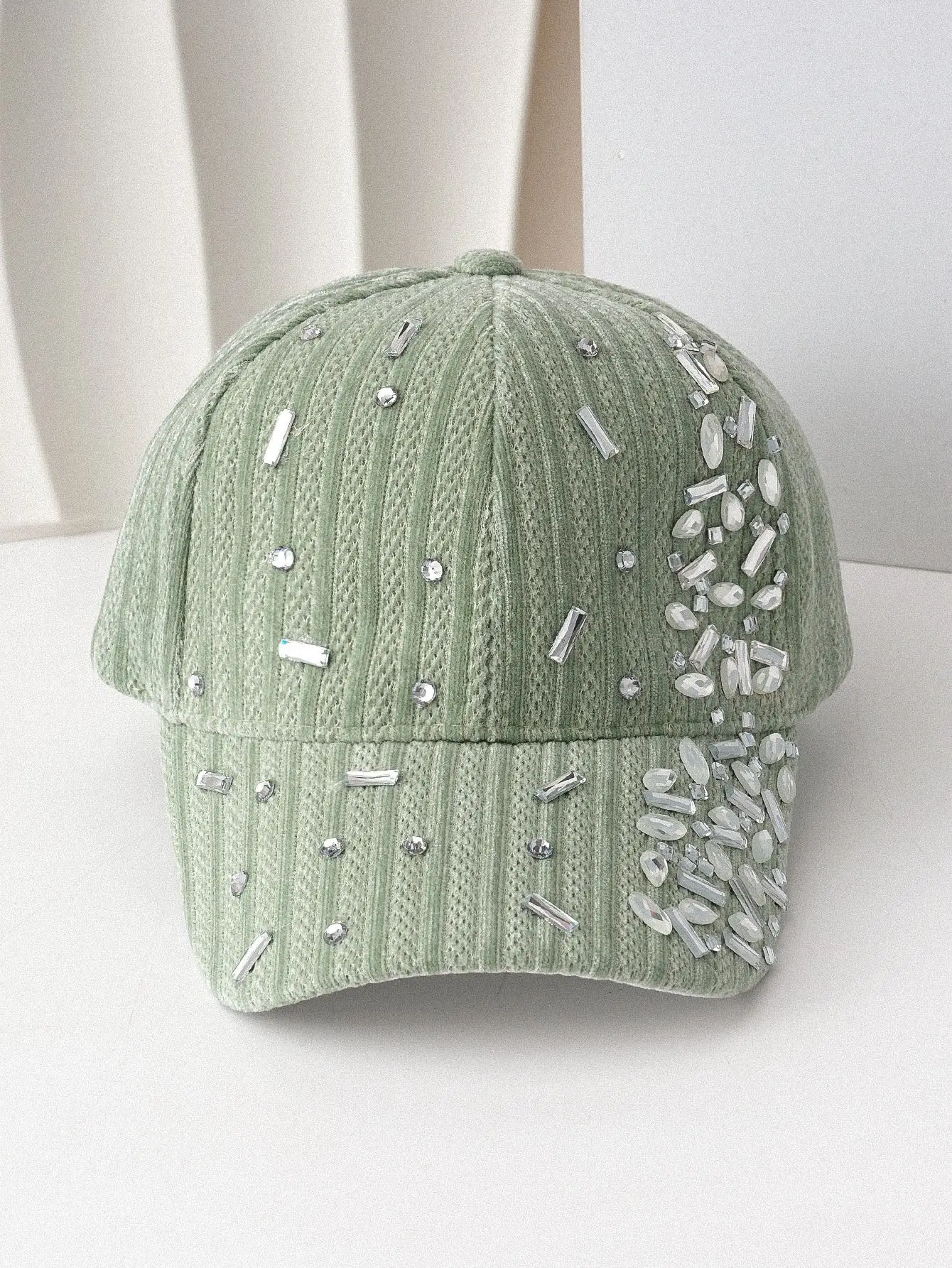 White Velvet Diamond Cap for Women — feature 10