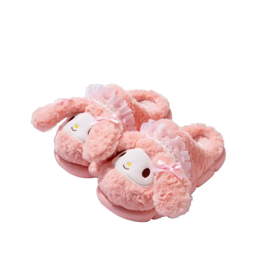 Sanrio Winter Cotton Slippers for Women Winter Home Indoor Thick-Soled Cotton Slippers Warm Wool Slippers Home Home Slippers