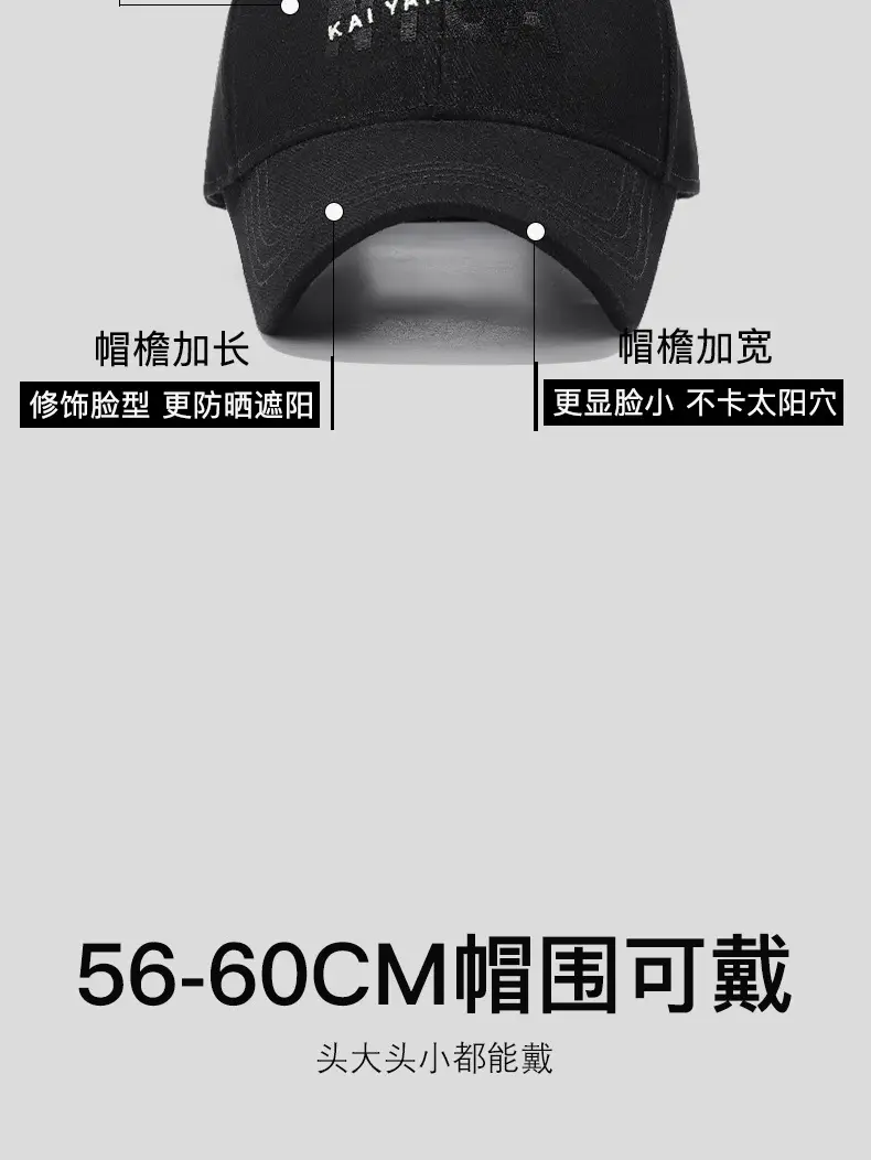 Four Seasons Baseball Cap with Letter Embroidery Black — feature 4