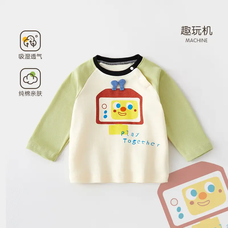 Jingqi Kids T-Shirt Long Sleeve Cotton Baby Newborn - Image 8