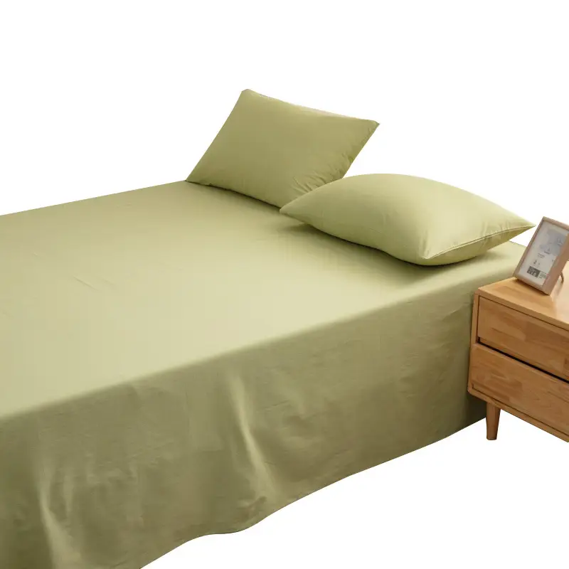Japanese-Style Bed Sheetss, Pure Cotton, Pure Color, Skin-Friendly, Washed Bed Sheetss, Pure Cotton, Naked Sleeping, Customizable, Category A, Maternal and Infant Grade Bed Sheetss, Single Piece