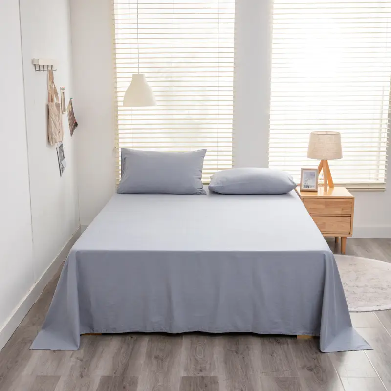 Japanese-Style Bed Sheetss, Pure Cotton, Pure Color, Skin-Friendly, Washed Bed Sheetss, Pure Cotton, Naked Sleeping, Customizable, Category A, Maternal and Infant Grade Bed Sheetss, Single Piece