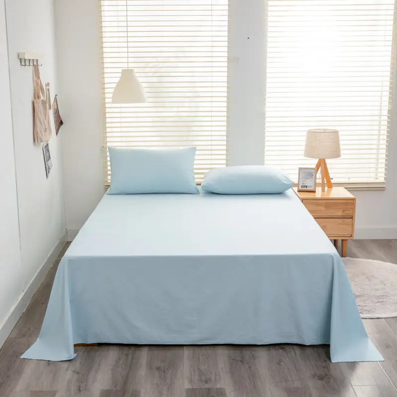 Japanese-Style Bed Sheetss, Pure Cotton, Pure Color, Skin-Friendly, Washed Bed Sheetss, Pure Cotton, Naked Sleeping, Customizable, Category A, Maternal and Infant Grade Bed Sheetss, Single Piece
