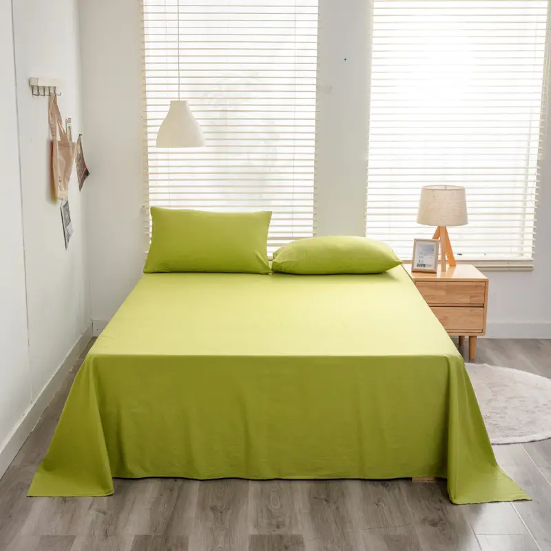 Japanese-Style Bed Sheetss, Pure Cotton, Pure Color, Skin-Friendly, Washed Bed Sheetss, Pure Cotton, Naked Sleeping, Customizable, Category A, Maternal and Infant Grade Bed Sheetss, Single Piece