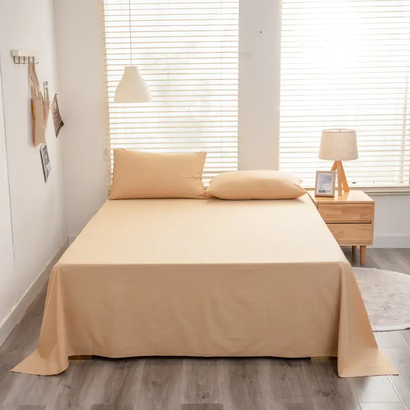 Japanese-Style Bed Sheetss, Pure Cotton, Pure Color, Skin-Friendly, Washed Bed Sheetss, Pure Cotton, Naked Sleeping, Customizable, Category A, Maternal and Infant Grade Bed Sheetss, Single Piece