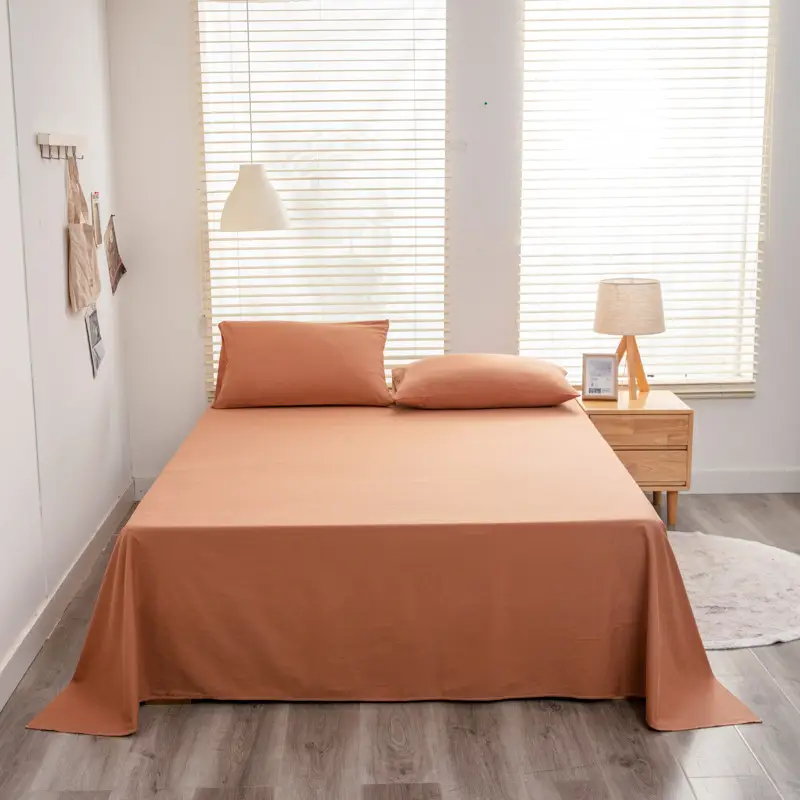 Japanese-Style Bed Sheetss, Pure Cotton, Pure Color, Skin-Friendly, Washed Bed Sheetss, Pure Cotton, Naked Sleeping, Customizable, Category A, Maternal and Infant Grade Bed Sheetss, Single Piece