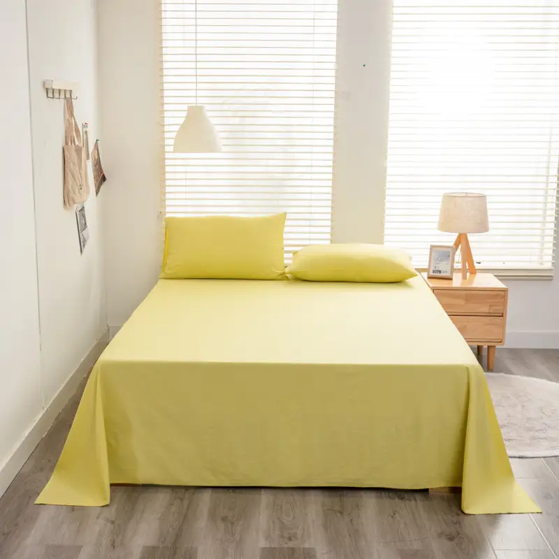 Japanese-Style Bed Sheetss, Pure Cotton, Pure Color, Skin-Friendly, Washed Bed Sheetss, Pure Cotton, Naked Sleeping, Customizable, Category A, Maternal and Infant Grade Bed Sheetss, Single Piece