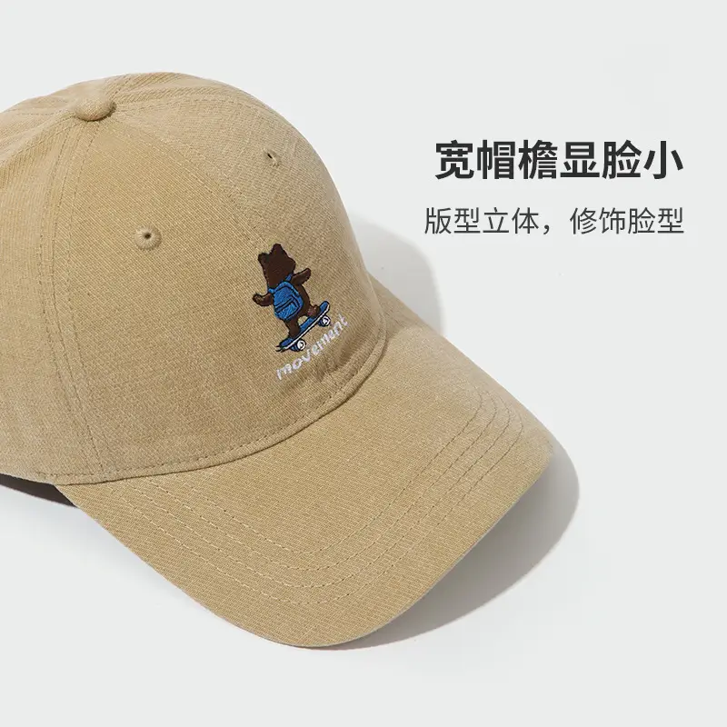 Japanese Retro Skateboard Bear Cap Black - Image 4