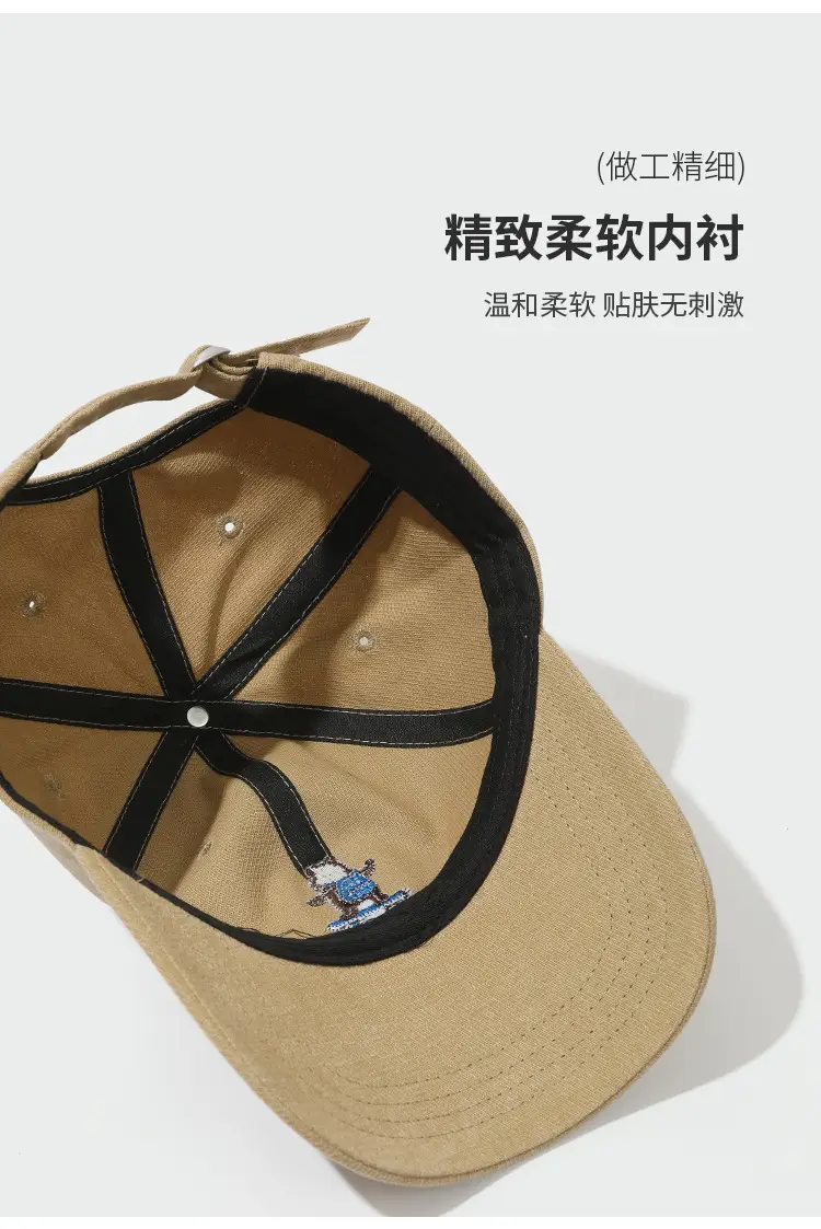 Japanese Retro Skateboard Bear Cap Black — feature 5