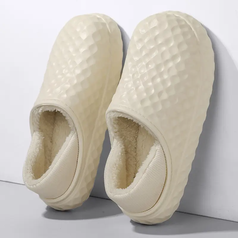 Winter Cotton Slippers Men Cream Warm Indoor - Image 5