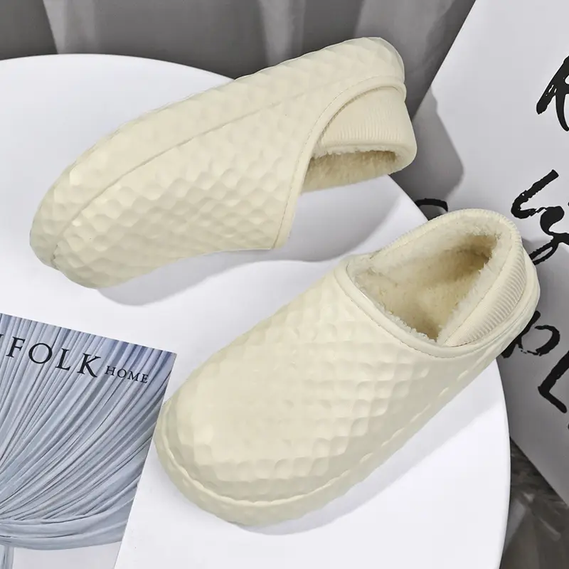 Winter Cotton Slippers Men Cream Warm Indoor - Image 6