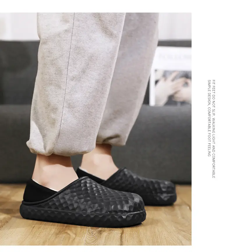 Winter Cotton Slippers Men Cream Warm Indoor — feature 10