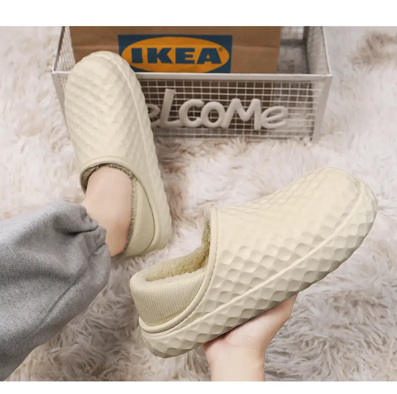 Winter Cotton Slippers Men Cream Warm Indoor — feature 11
