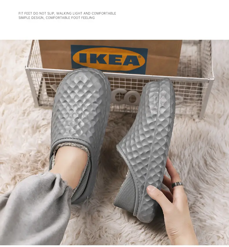 Winter Cotton Slippers Men Cream Warm Indoor — feature 13