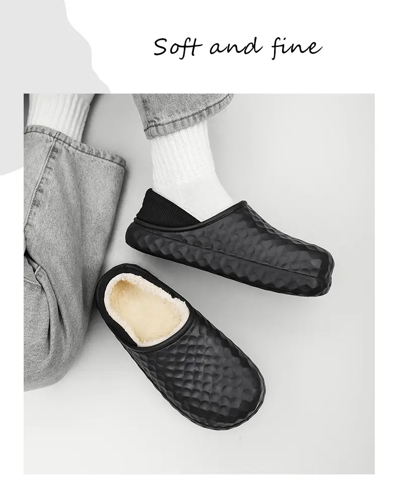 Winter Cotton Slippers Men Cream Warm Indoor — feature 21