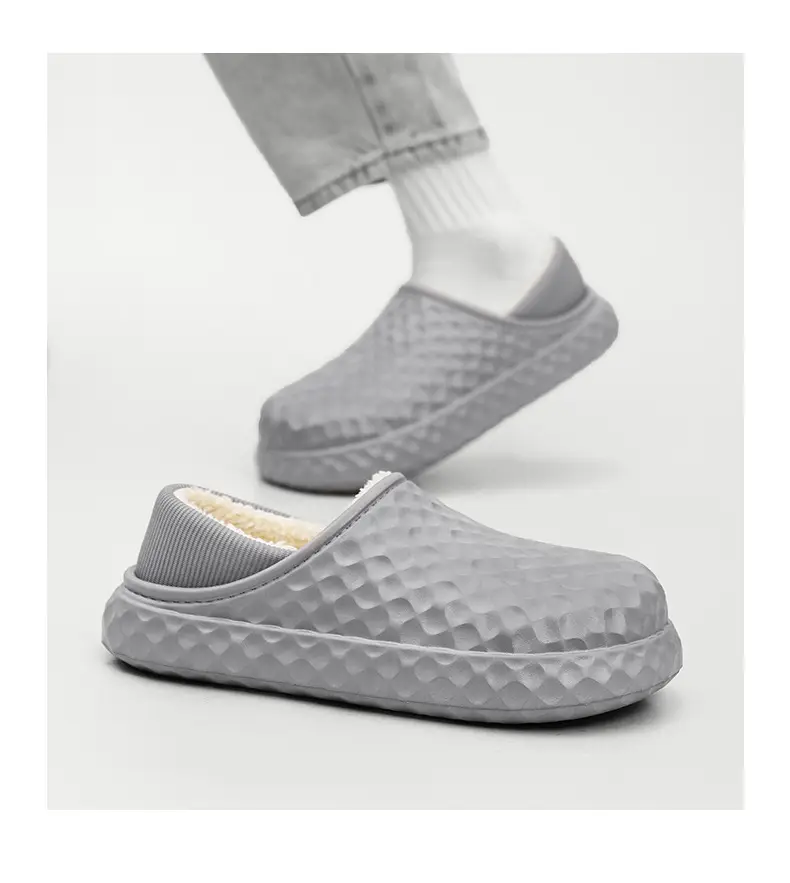 Winter Cotton Slippers Men Cream Warm Indoor — feature 24