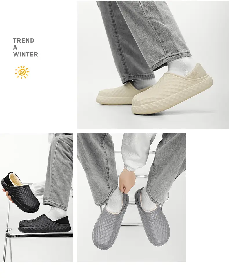 Winter Cotton Slippers Men Cream Warm Indoor — feature 4