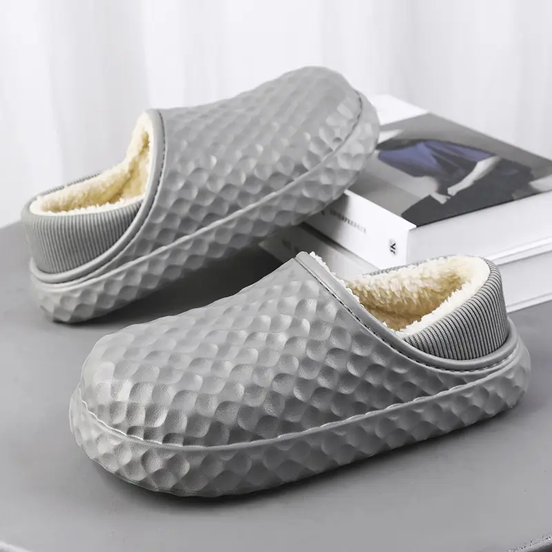 Winter Cotton Slippers Men Cream Warm Indoor - Image 3