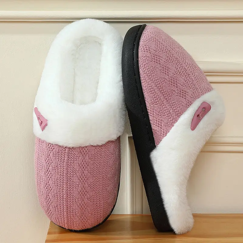 Autumn and Winter Cotton Slippers for Women 2025 New Indoor Home Thick-Soled Warm Anti-Slip Couple Plush Slippers for Men - Image 7