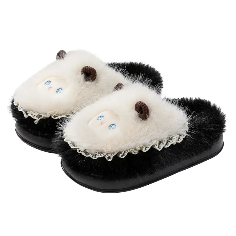 Cute Furry Cotton Slippers for Women Autumn Winter - Image 13