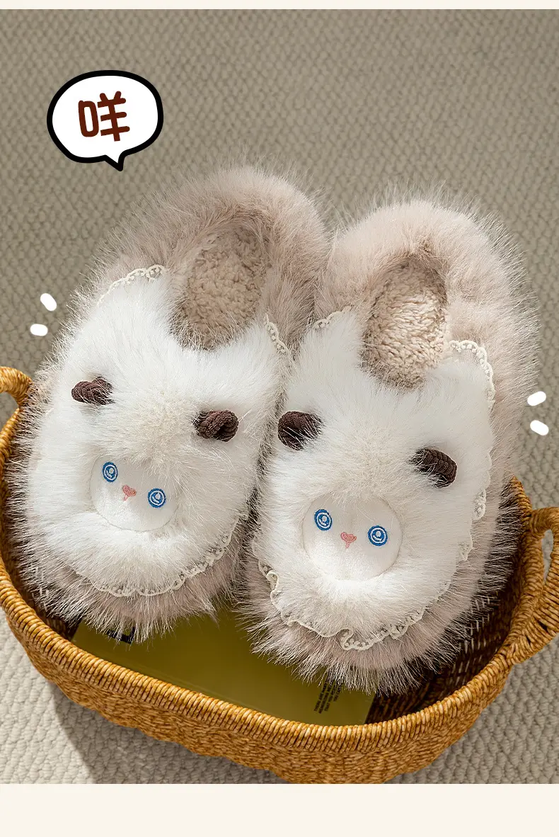 Cute Furry Cotton Slippers for Women Autumn Winter — feature 11