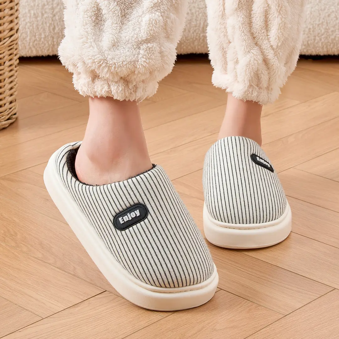 Lidani Cotton Slippers for Men, Winter 2026 New Model, Indoor Home Plush Warm Non-Slip Slippers for Women, Autumn and Winter - Image 6