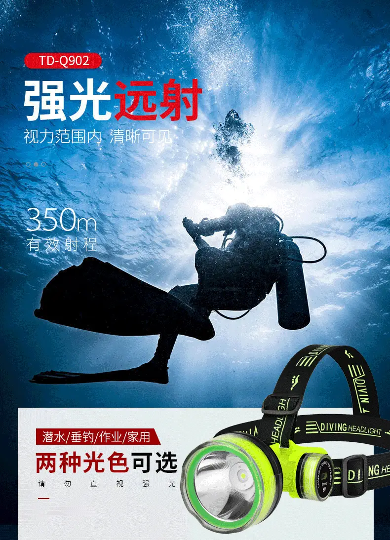 Rechargeable Waterproof Headlamp for Diving & Mining — feature 3