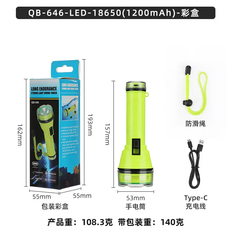 Rechargeable Waterproof Headlamp for Diving & Mining - Image 3