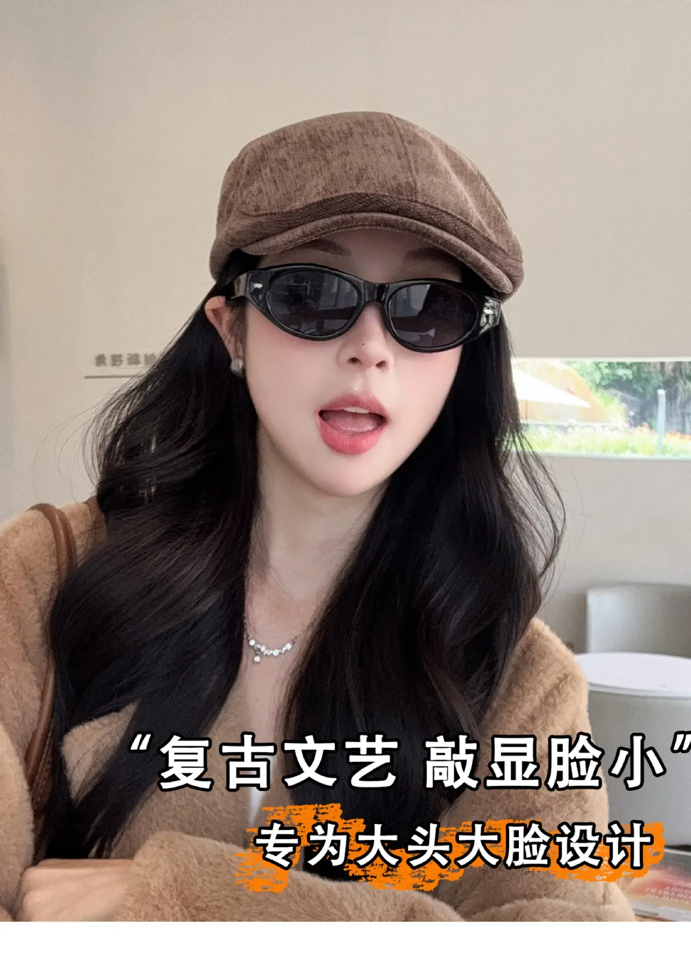 Women Korean Style Forward Cap Autumn Winter Face Slimming Newsboy Cap — feature 18