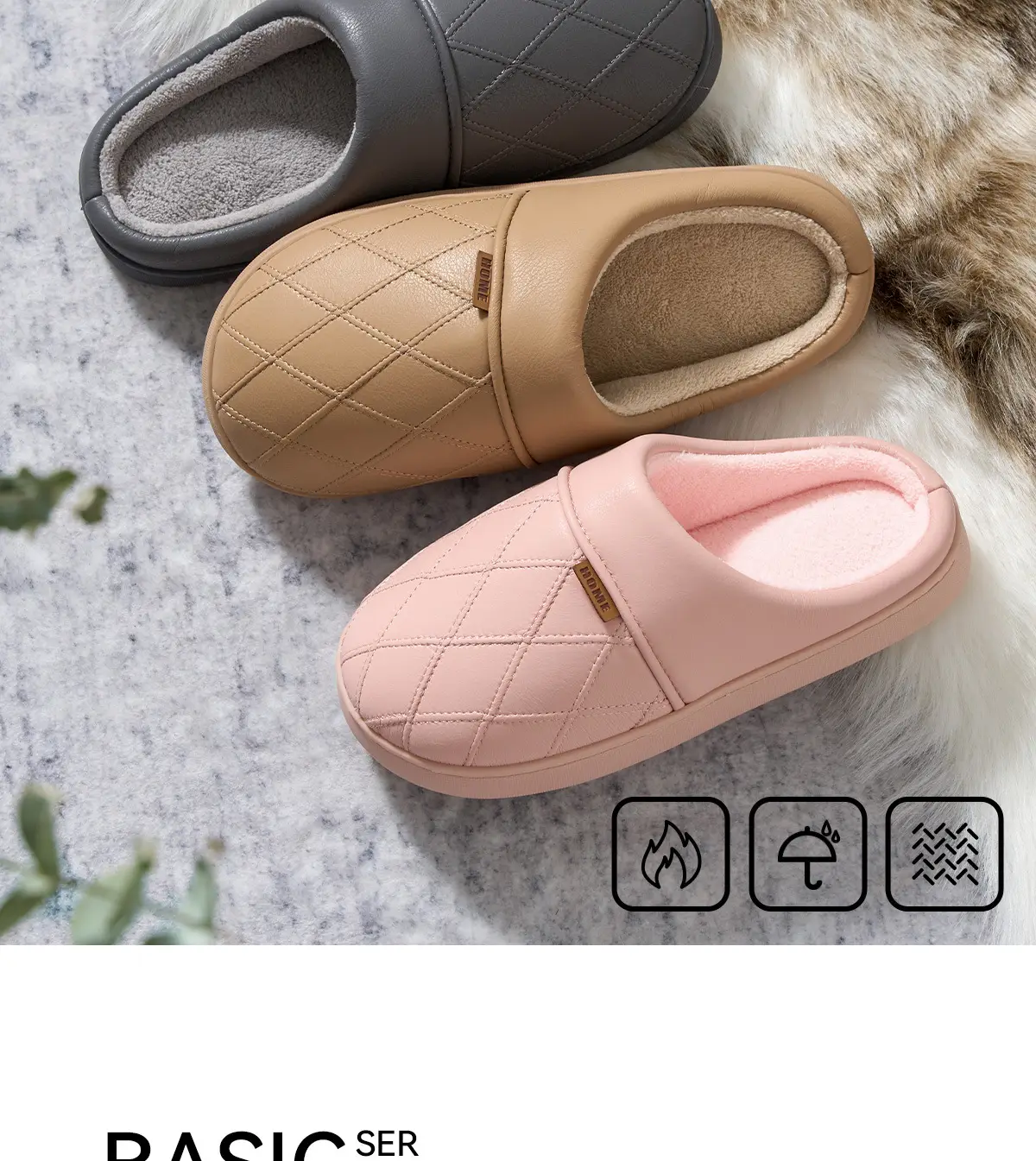 Waterproof Cotton Slippers for Women Autumn Winter Warm Non-Slip — feature 3