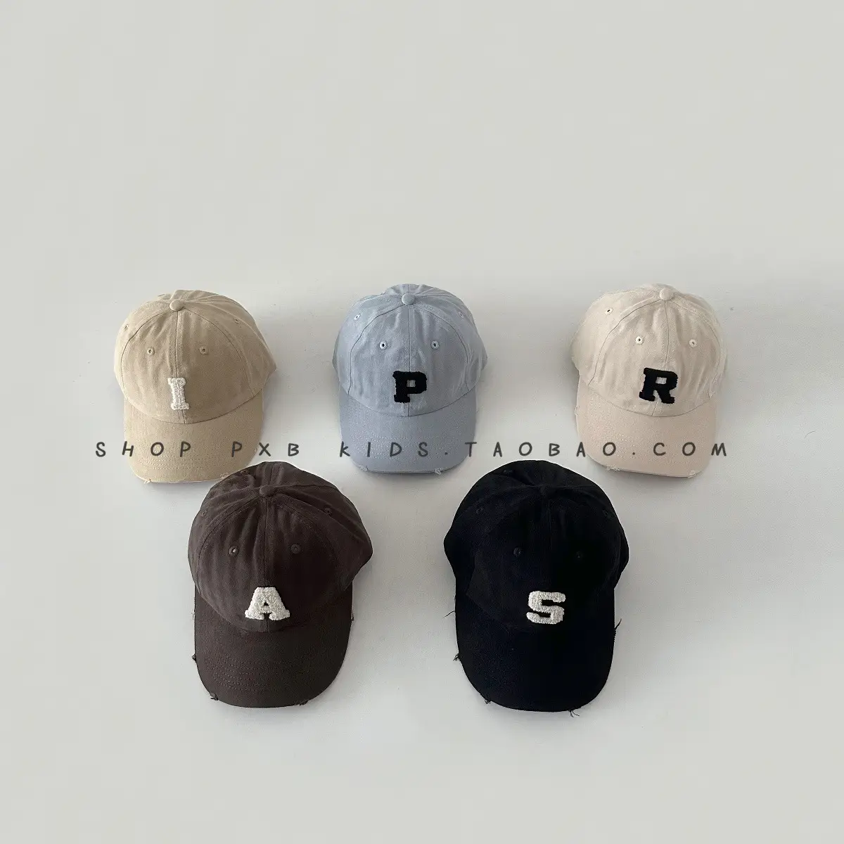Kids Letter Embroidered Baseball Cap Black