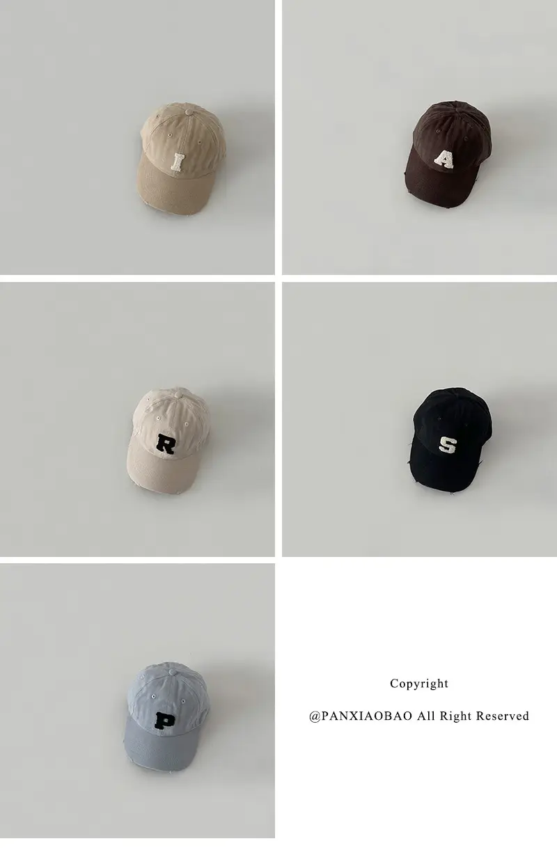 Kids Letter Embroidered Baseball Cap Black — feature 14
