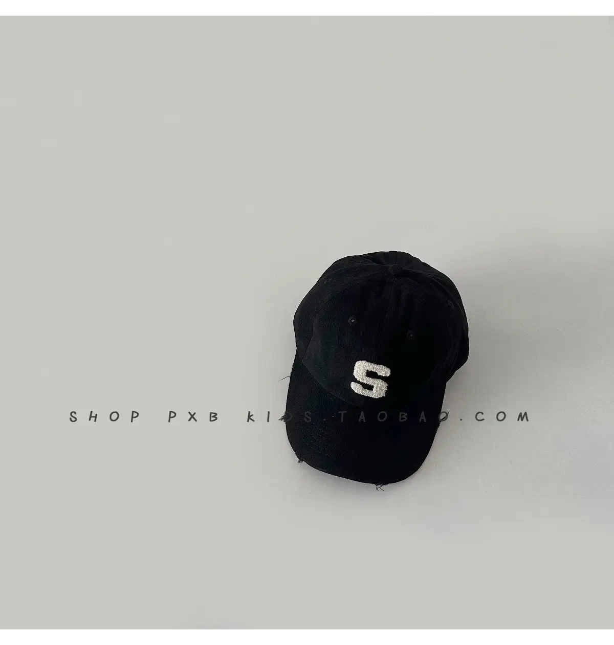 Kids Letter Embroidered Baseball Cap Black — feature 18
