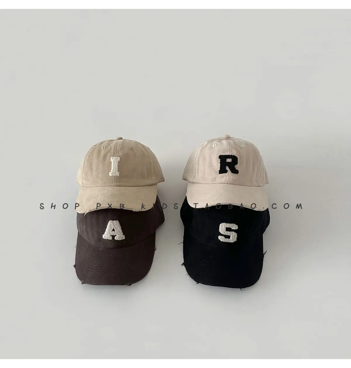 Kids Letter Embroidered Baseball Cap Black — feature 3