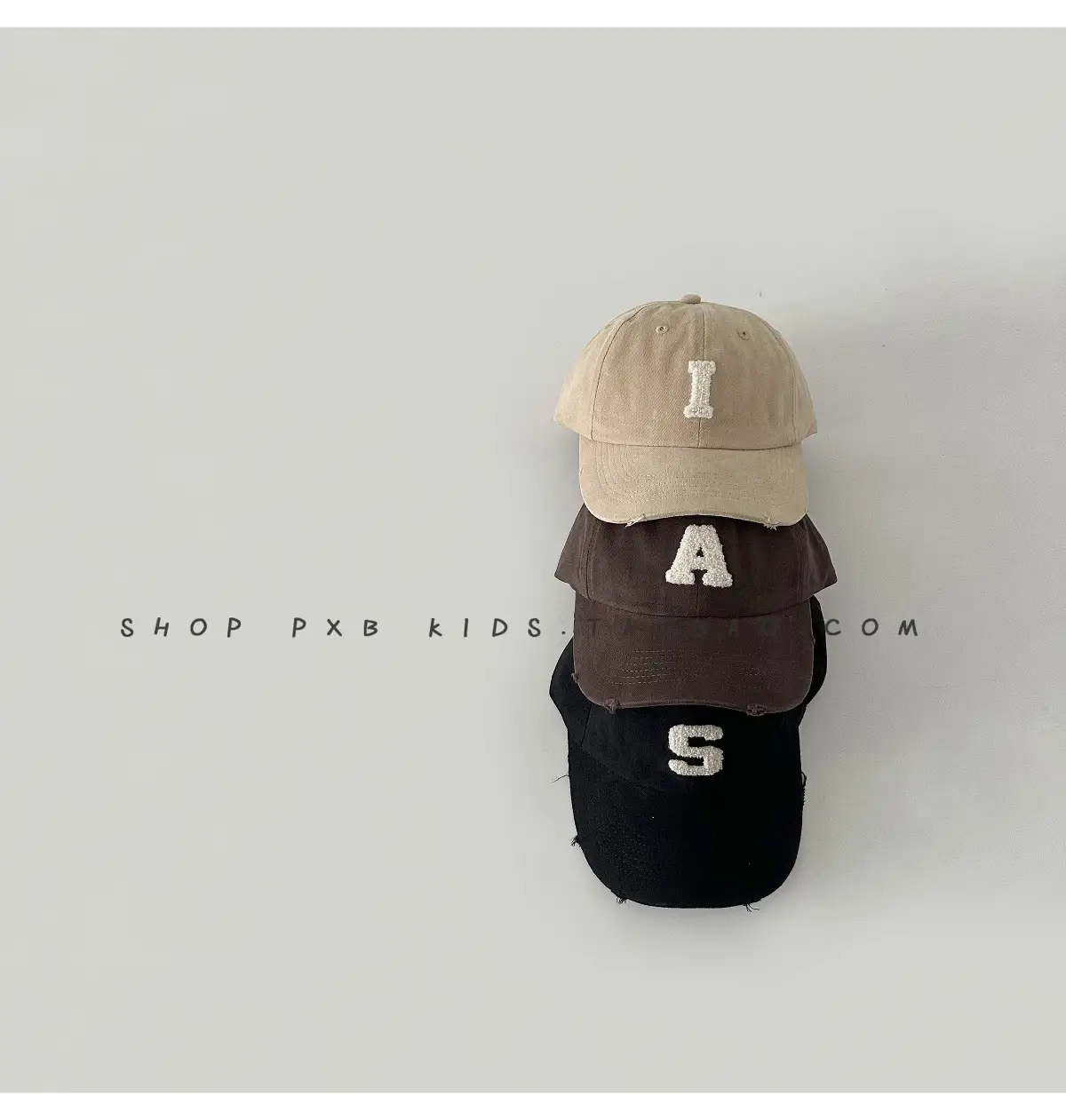 Kids Letter Embroidered Baseball Cap Black — feature 4
