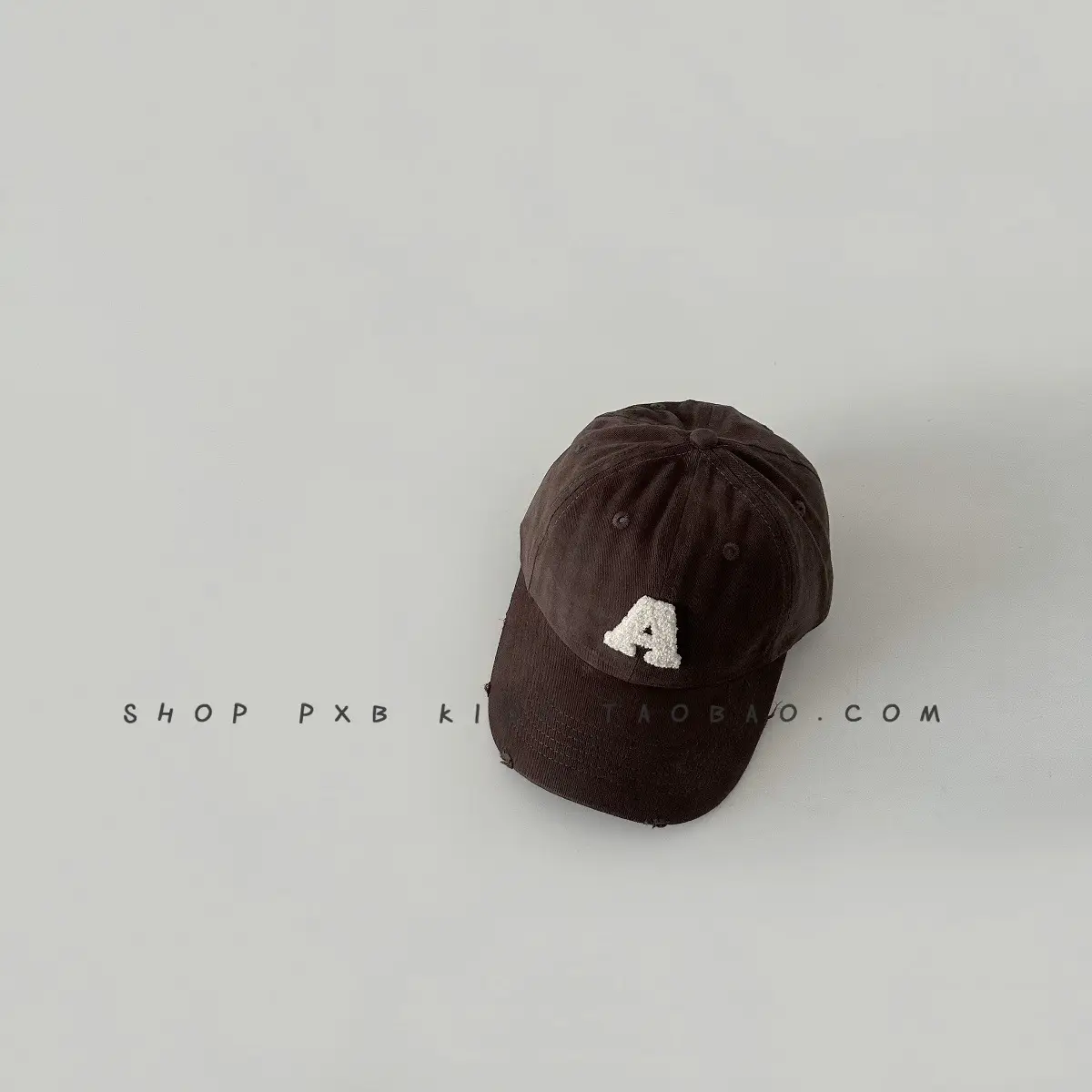 Kids Letter Embroidered Baseball Cap Black