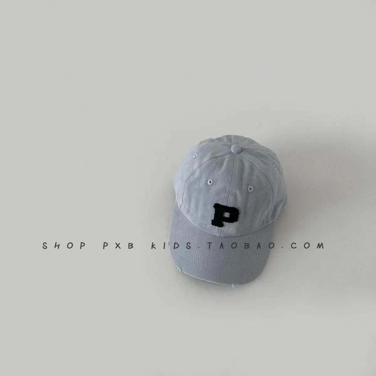 Kids Letter Embroidered Baseball Cap Black