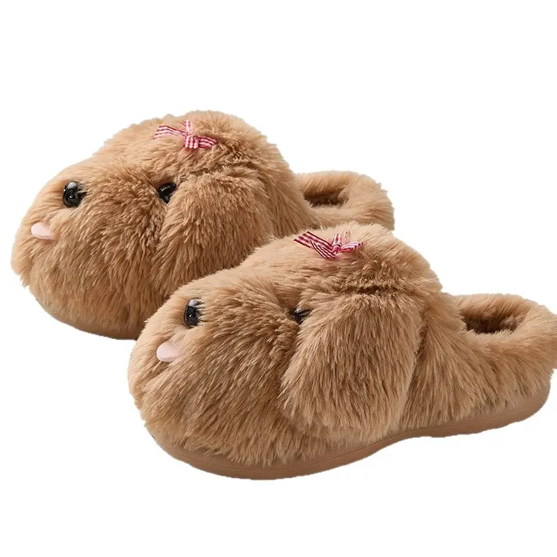 Qidan Shoe Factory Cartoon Cotton Slippers for Women Autumn and Winter Home Indoor Cute Puppy Warm Anti-Slip Furry Slippers for Women - Image 9