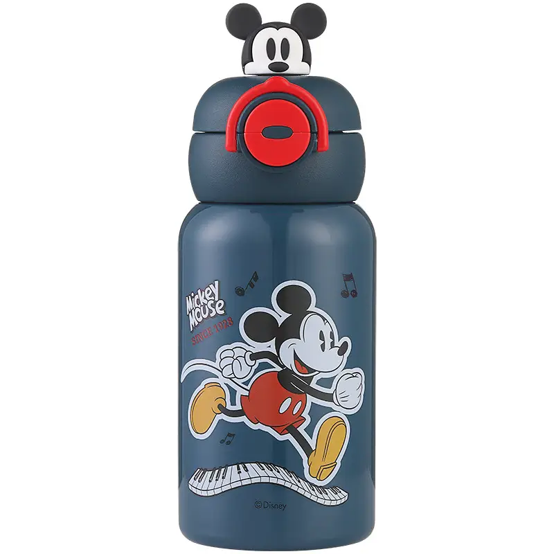 New Cartoon Children's Insulated Cup, Leak-Proof School Water Bottle, Cute Student Portable Flip-Top Double-Drink High-Value Water Bottle