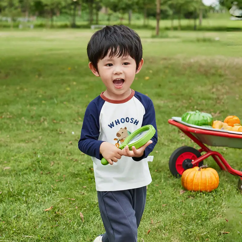 Boys Long Sleeve T-Shirt Spring Color Blocked Toddler Loose Fit