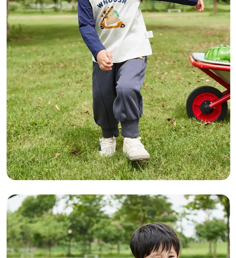 Boys Long Sleeve T-Shirt Spring Color Blocked Toddler Loose Fit — feature 11